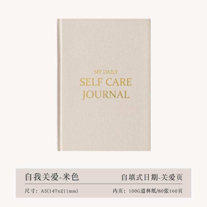 Gratitude Diary Happiness Self-Care Diary English Version A5 Notebook Cloth Cover Planner