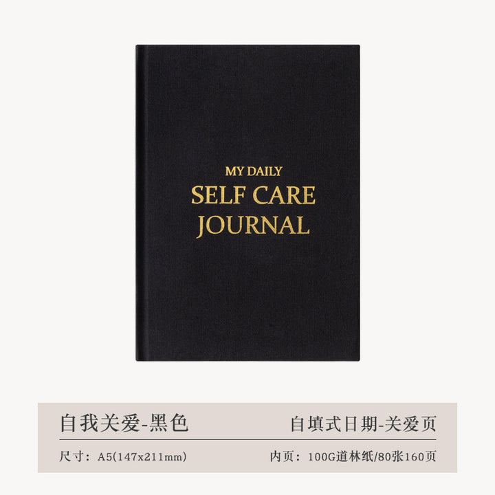 Gratitude Diary Happiness Self-Care Diary English Version A5 Notebook Cloth Cover Planner