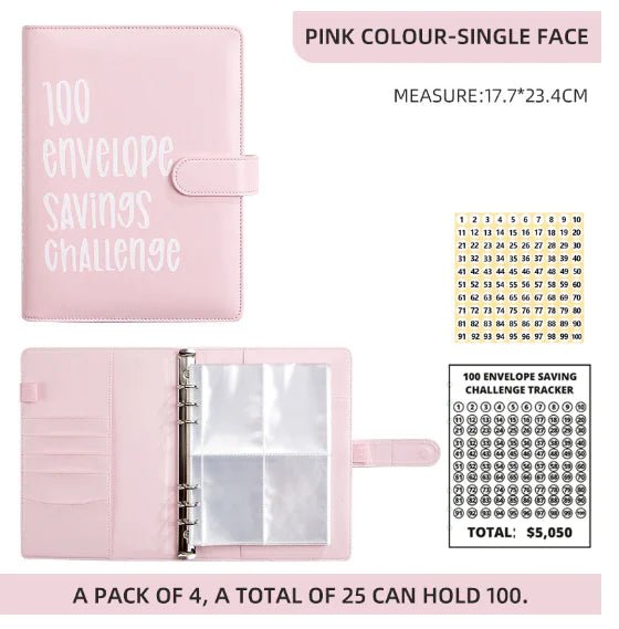 100 Envelope Savings Challenge Binder - ShopMoneywithHoney