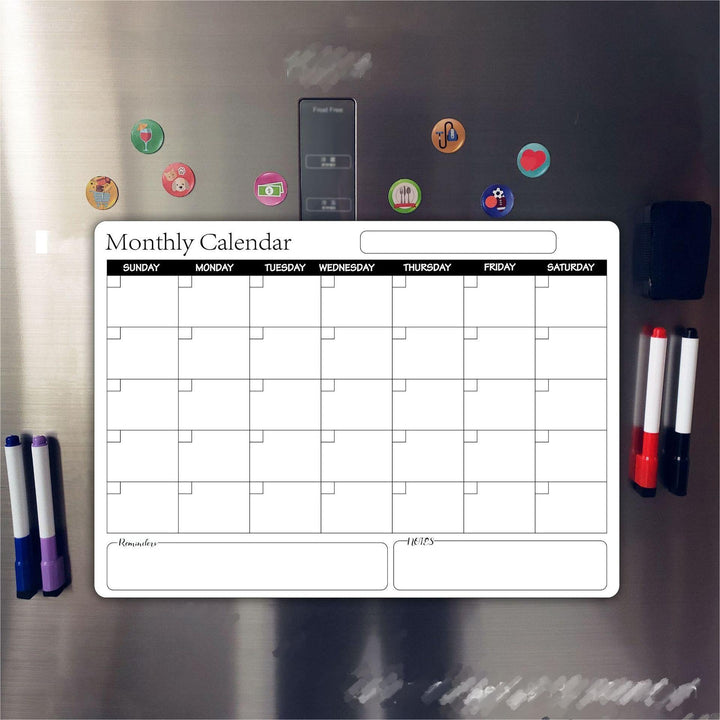 A3 Rewritable Monthly and Weekly Planner Magnetic Calendar Refrigerator Magnet Custom Message Soft Whiteboard - ShopMoneywithHoney