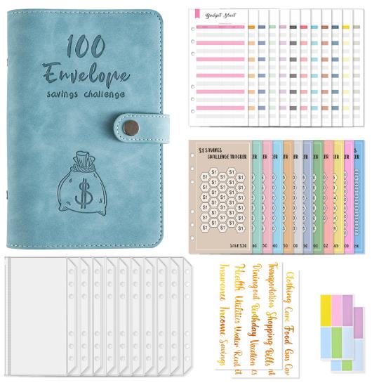 A6 loose - leaf 100 - day challenge saving money budget plan loose - leaf notebook handbook - ShopMoneywithHoney