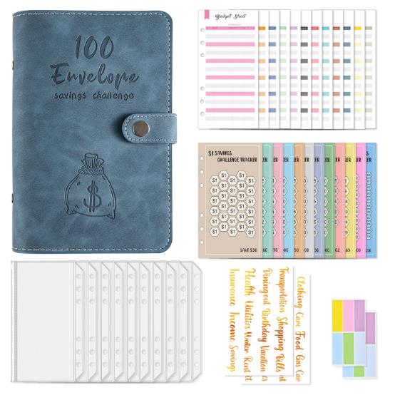 A6 loose - leaf 100 - day challenge saving money budget plan loose - leaf notebook handbook - ShopMoneywithHoney